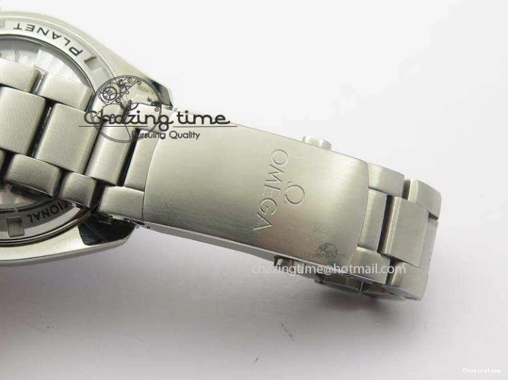 0812 Contemporary Planet Ocean SS Bp Maker 45mm Black Bezel Orange Numbers On SS Bracelet A 8217
